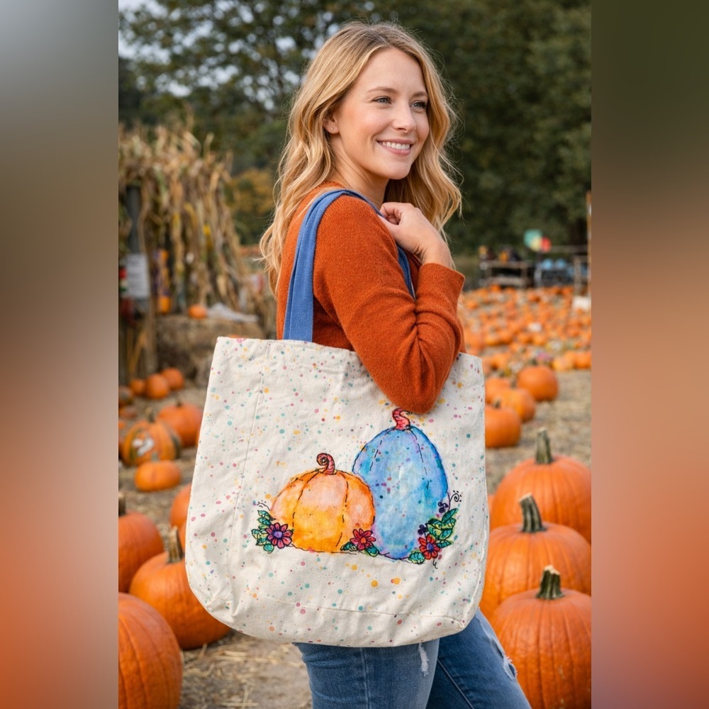 Fall Pumpkin Canvas Tote Bag | New without tags!